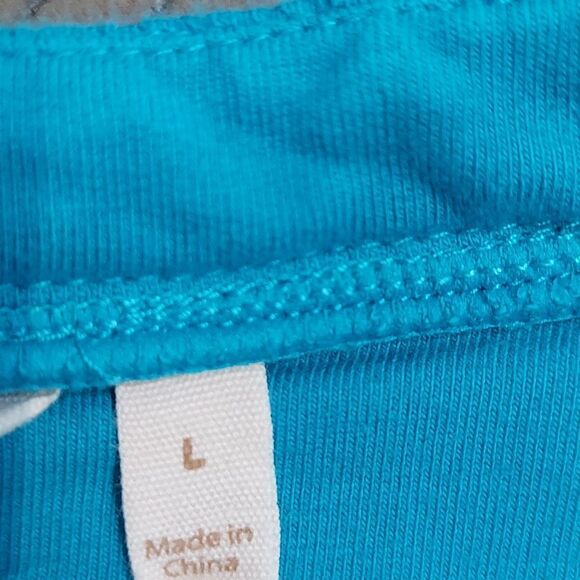 Soft Surroundings Turquoise Drawstring Sweatshirt Sz L - Picture 6 of 7